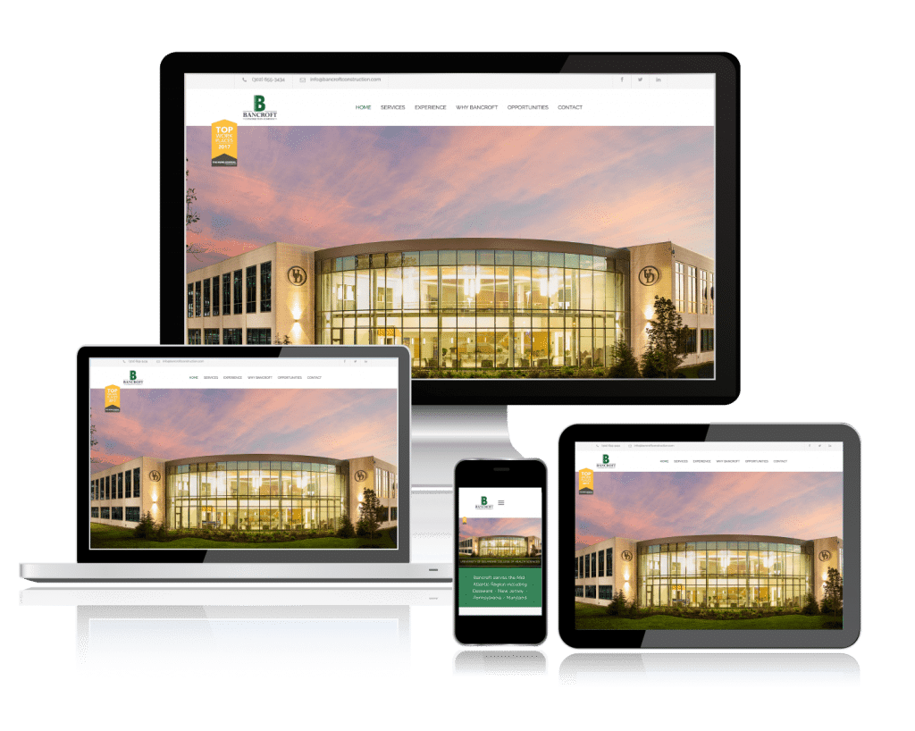 Delaware Construction Bancroft website design