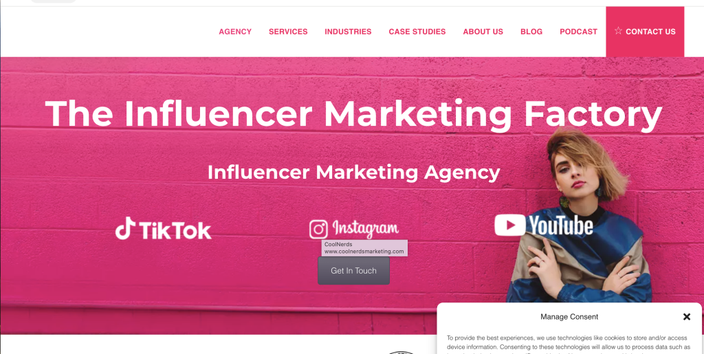 Social media influencers collaborating with The Influencer Marketing Factory on a TikTok campaign.