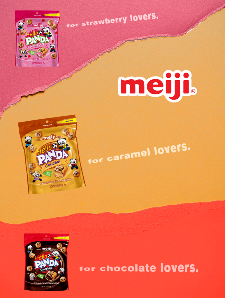 Branded post created by a social media management agency for Meiji Hello Panda’s multi-flavor snack campaign