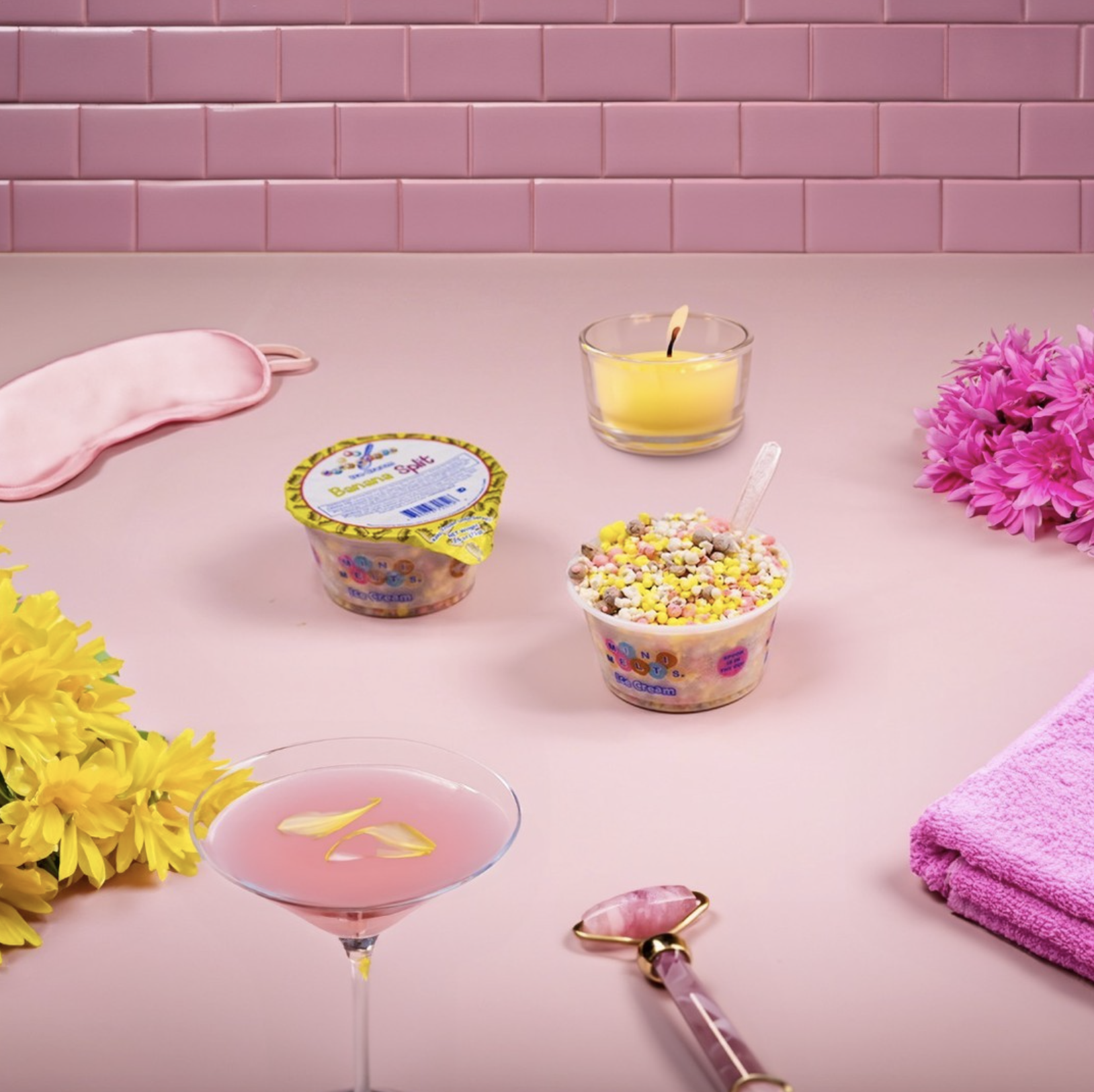 Creative product shot of colorful ice cream by social media marketing companies for food and beverage brand campaign